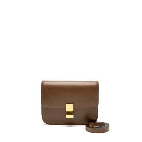 Celine Medium Classic Box Bag Calfskin Camel GHW